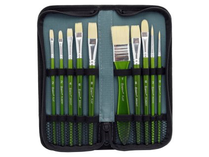 sada stetcov pre olejove akrylove a gvasove farby 11 ks zelena farba