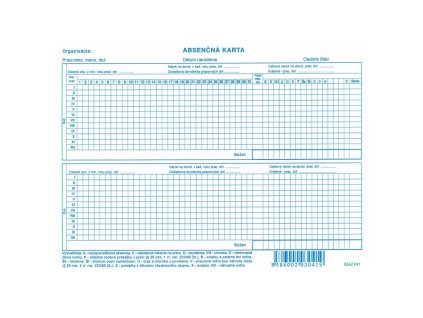 absencna karta a5