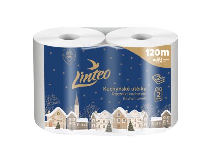 kuchynske utierky linteo vianoce den noc 2 rolky 2 vrstvove biele