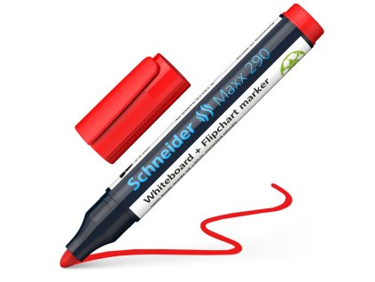 popisovac schneider maxx 290 na biele tabule cerveny
