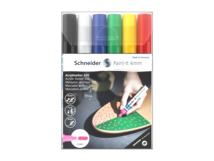 popisovac schneider paint it 320 acrylic marker 4mm sada 6ks v1
