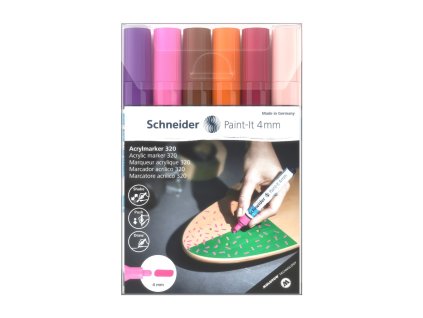 popisovac schneider paint it 320 acrylic marker 4mm sada 6ks v3