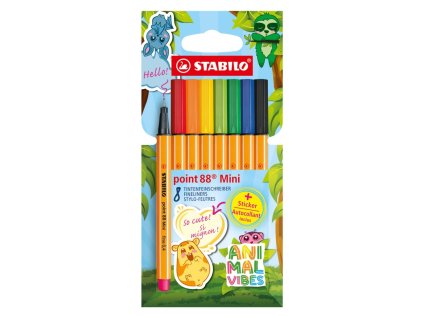 liner stabilo point 88 mini animal vibes sada 8 ks