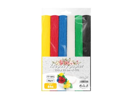 krepovy papier junior 100x25 cm basic florist sada 6 ks
