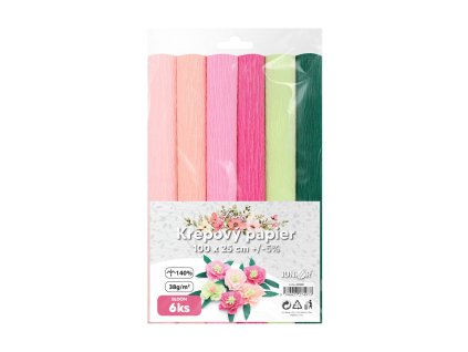 krepovy papier junior 100x25 cm bloom florist sada 6 ks