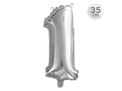 balon narodeninovy 35 cm cislo 1 strieborny
