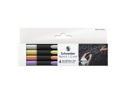 popisovac schneider paint it 020 metallic hrot 1 2mm sada 4 ks