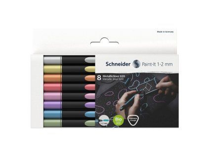 popisovac schneider paint it 020 metallic hrot 1 2mm sada 8 ks