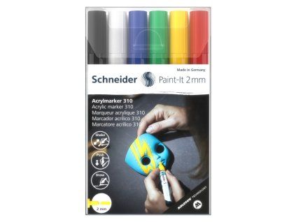 popisovac schneider paint it 310 acrylic marker 2mm sada 6 ks