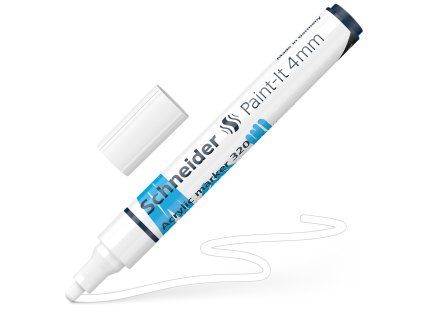 popisovac schneider paint it 320 acrylic marker 4 mm biely