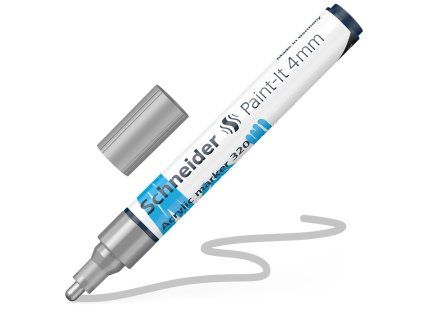 popisovac schneider paint it 320 acrylic marker 4 mm strieborny