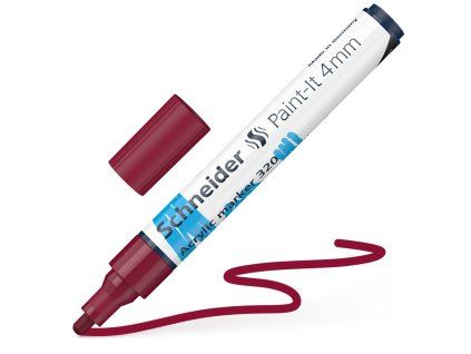 popisovac schneider paint it 320 acrylic marker 4 mm bordova