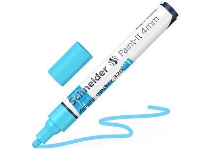 popisovac schneider paint it 320 acrylic marker 4 mm pastel modra
