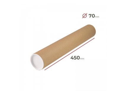 Kartónový tubus okrúhly dĺžky 450mm, priemer 70mm TUBA70450K  885 13