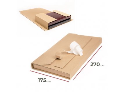 Krabica na knihy A5 s lepiacou páskou -270x175mm