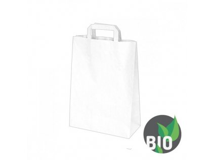 Papierová taška - 26 x 17 x 25 cm - biela