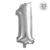 balon narodeninovy 35 cm cislo 1 strieborny