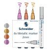 popisovac schneider paint it 011 metallic sada 4 ks hrot 2 mm