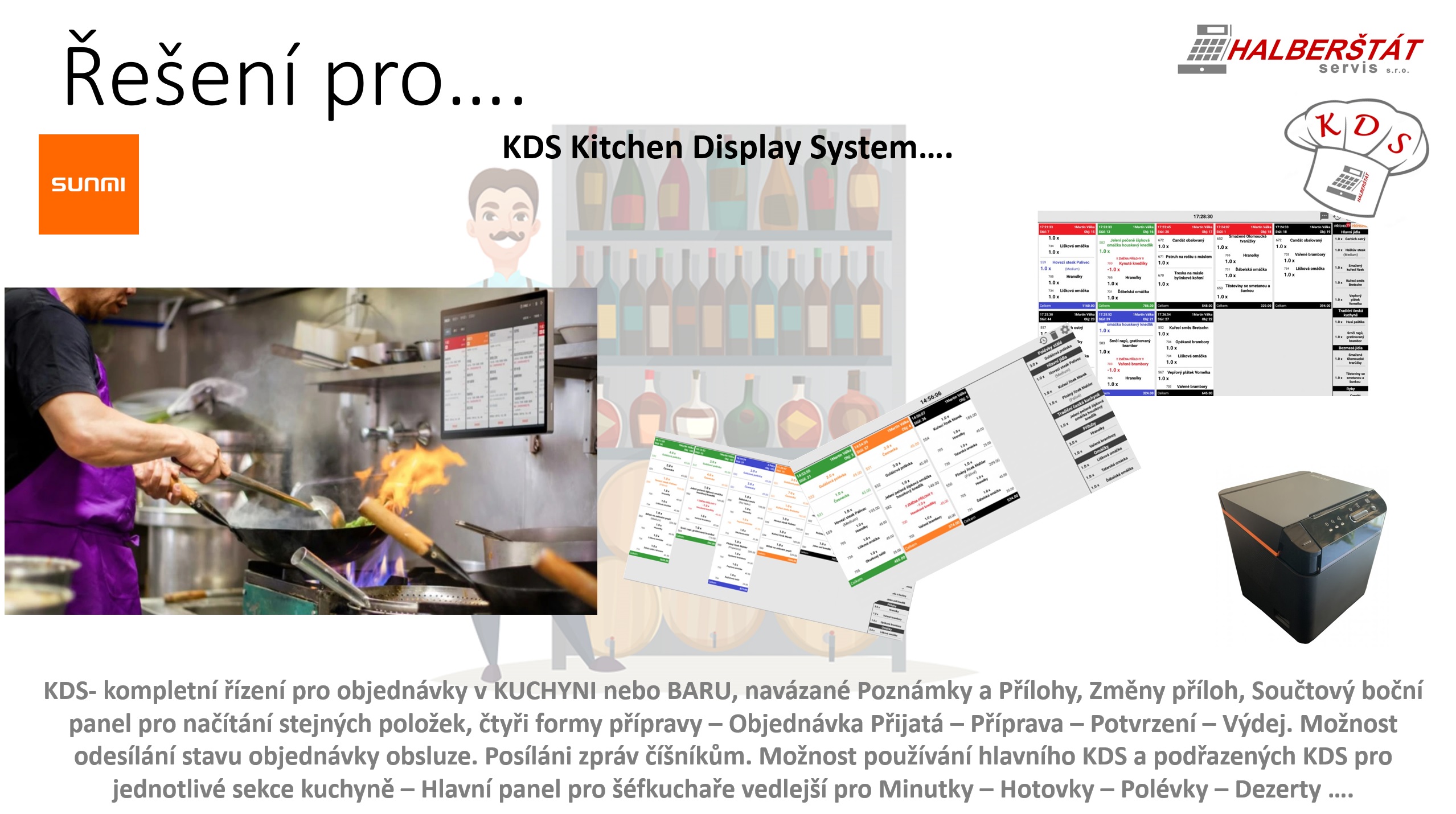Řešení pro KDS Kitchen Display System….