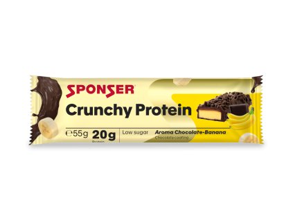 SPONSER CRUNCHY PROTEIN Chocolate-banana 55 g - Křupavá proteinová tyčinka s kolagenem