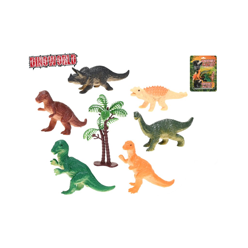 Dinosaury 8-9cm 6ks so stromom na karte, H1570233