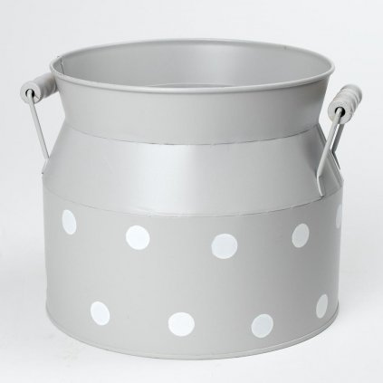 OBAL KONVA ŠEDÝ VEĽKÉ BODKY V:18x19,5CM SUPER CENA!