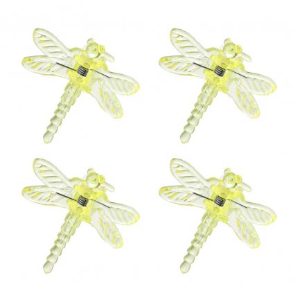 Klips VÁŽKA Rosteto žltý 4ks, 3,5 x 3,5 cm