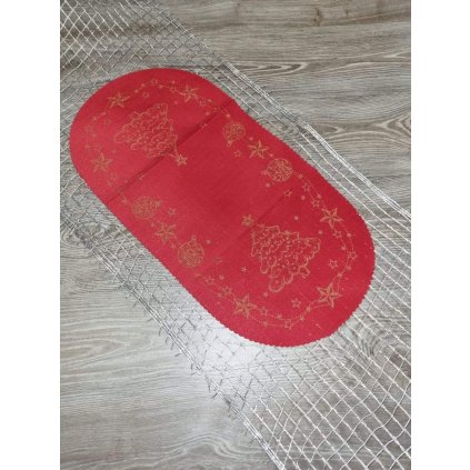 vianocny obrus cerveny 35x70