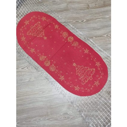 vianocny obrus cerveny 40x90 cm