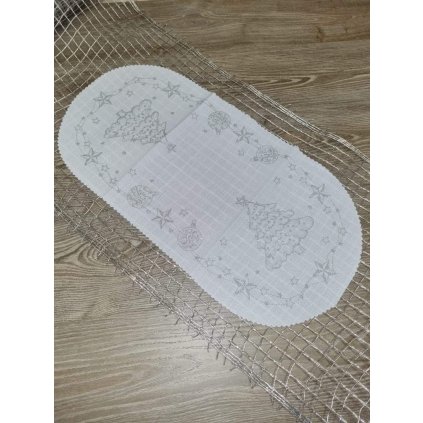 vianocny obrus biely 35x70 cm