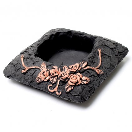 OBAL CEMENT ČIERNA S MEDENOU 17x17x6cm