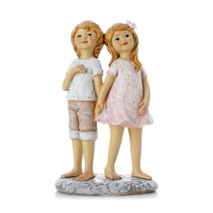 CHLAPEC A DIEVČA NA PODSTAVCI BIE/HNE/RUŽ POLY 7.5*4.5*13 SUPER CENA!