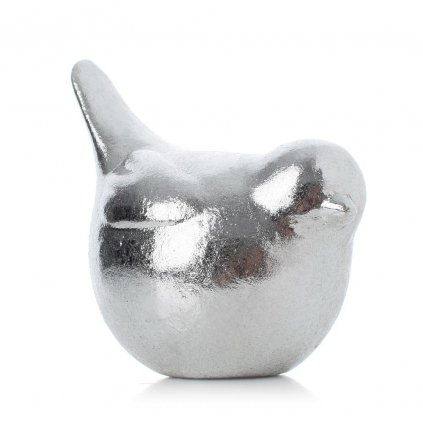 VTÁČIK STRIEBORNÝ KERAMIKA 8*5,3*7,2CM