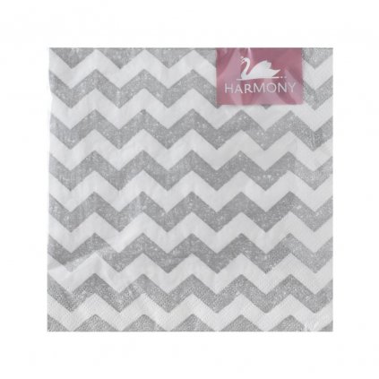 199A33-3 SERVÍTKY 33x33CM CIK-CAK SIVÁ