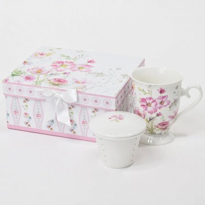 super cena! DARČEK HRNČEK SET. RUŽOVÝ 19,5X16,5X9CM