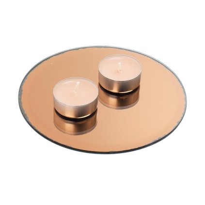 AKCIA! PODLOŽKA medená/zrkad./sklo pr.15cm SPECCHIO-ORO-D150