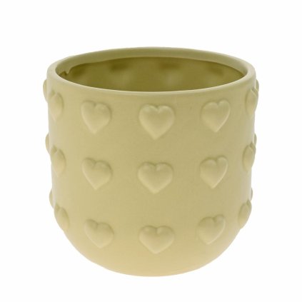 OBAL SRDIEČKA KERAMIKA 13,5x13,5x12,5CM ZELENÁ