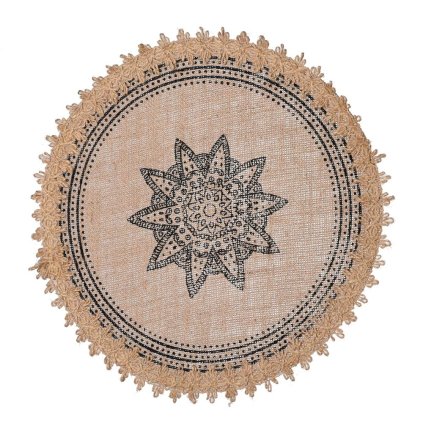 PRESTIERANIE JUTA ORNAMENT 39CM ČIERNA NATUR SUPER CENA!