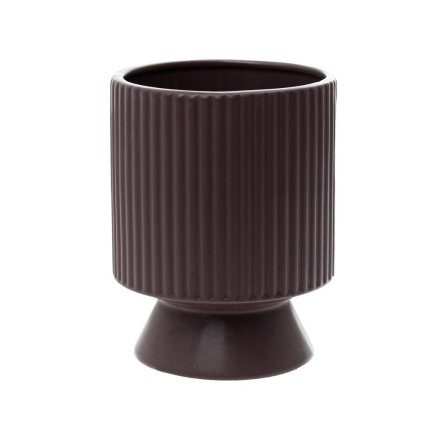 OBAL NA PODSTAVCI KERAMIKA TM.HNEDÁ 14.5*14.5*18CM