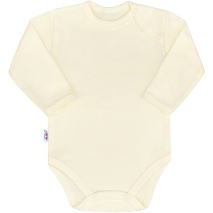 Dojčenské bavlnené body s dlhým rukávom New Baby Pastel béžové 62 (3-6m)