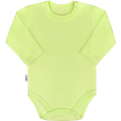 Dojčenské bavlnené body s dlhým rukávom New Baby Pastel zelené 68 (4-6m)