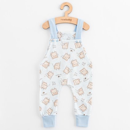 Detské bavlnené záhradníčky New Baby Biscuits modrá 56 (0-3m)