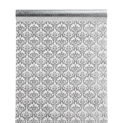 akcia! ORGANZA LESKLÁ 39x10 BIELO-STRIEB.