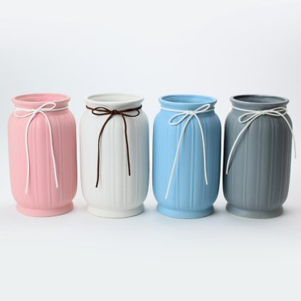 VÁZA MAŠĽA PÁSY MIX F 10x10x20CM SUPER CENA!