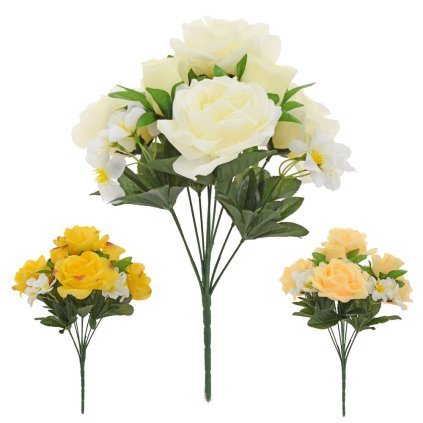 AKCIA! KYTICA RUŽA, DROB. KVETY, ZELEŇ MIX3F 38cm