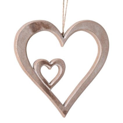 ZÁVES DVOJ-SRDCE VEĽKÉ NAT/BIE DREVO 17*16,5*1,5CM