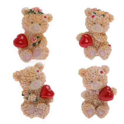 MEDVEDÍKY SO SRDIEČKAMI BÉŽOVÉ MIX/4 5*6*8CM