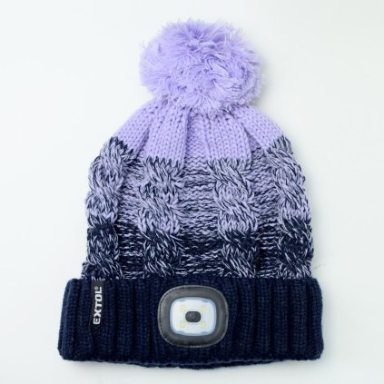 AKCIA!!!Čiapka tm.modrá/fialová s LED 4x45lm