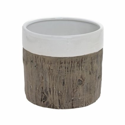 OBAL VZOR DREVO KERAMIKA 17.5*17.5*16 HNEDOBIELY