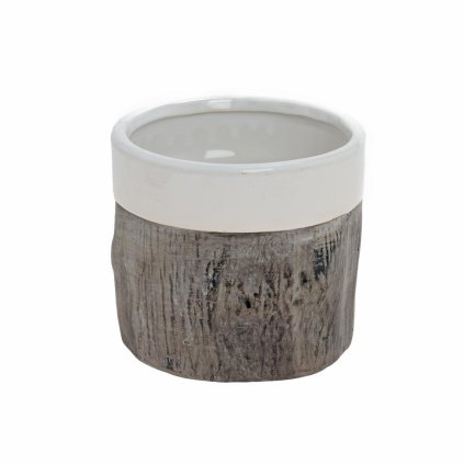 OBAL VZOR DREVO KERAMIKA 12*12*11 HNEDOBIELY